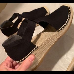 Black Tory Burch espadrilles wedged